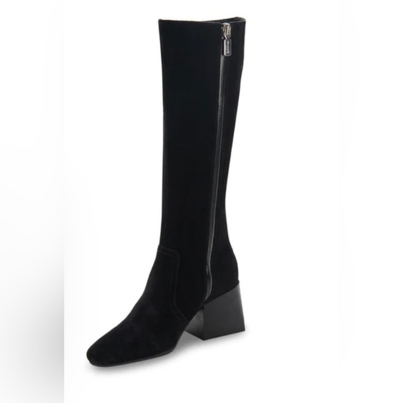 Blondo black suede Tessa waterproof knee high chunky heel tall boots size 12 new